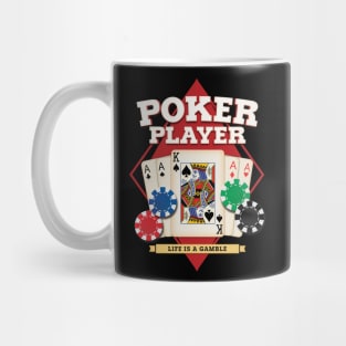 Poker T-Shirt, Life is a gamble, Card Player gift Mug